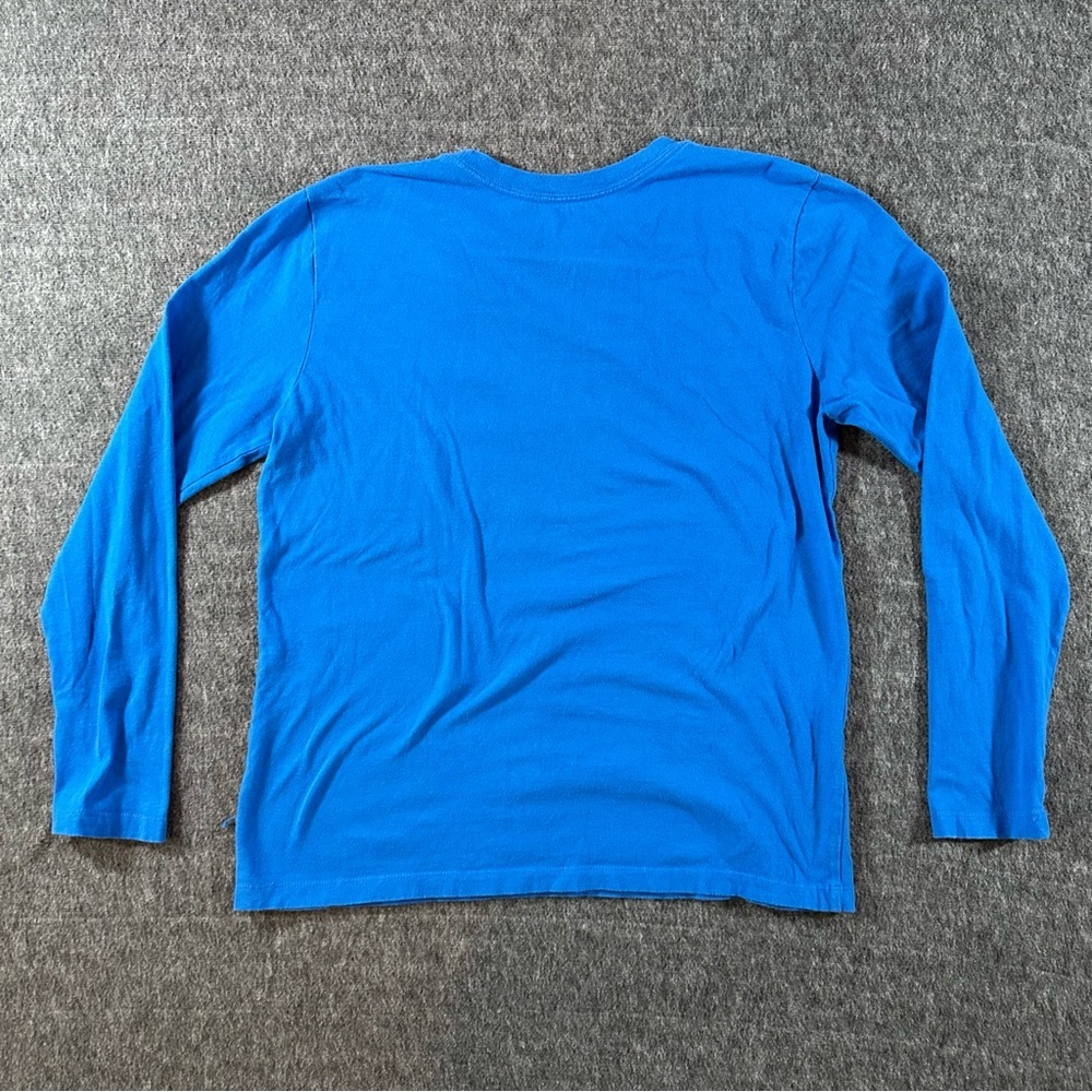 The North Face Boys XL 18/20 Blue Long Sleeve Logo Tee Shirt Outdoor Casual - Picture 4 of 4